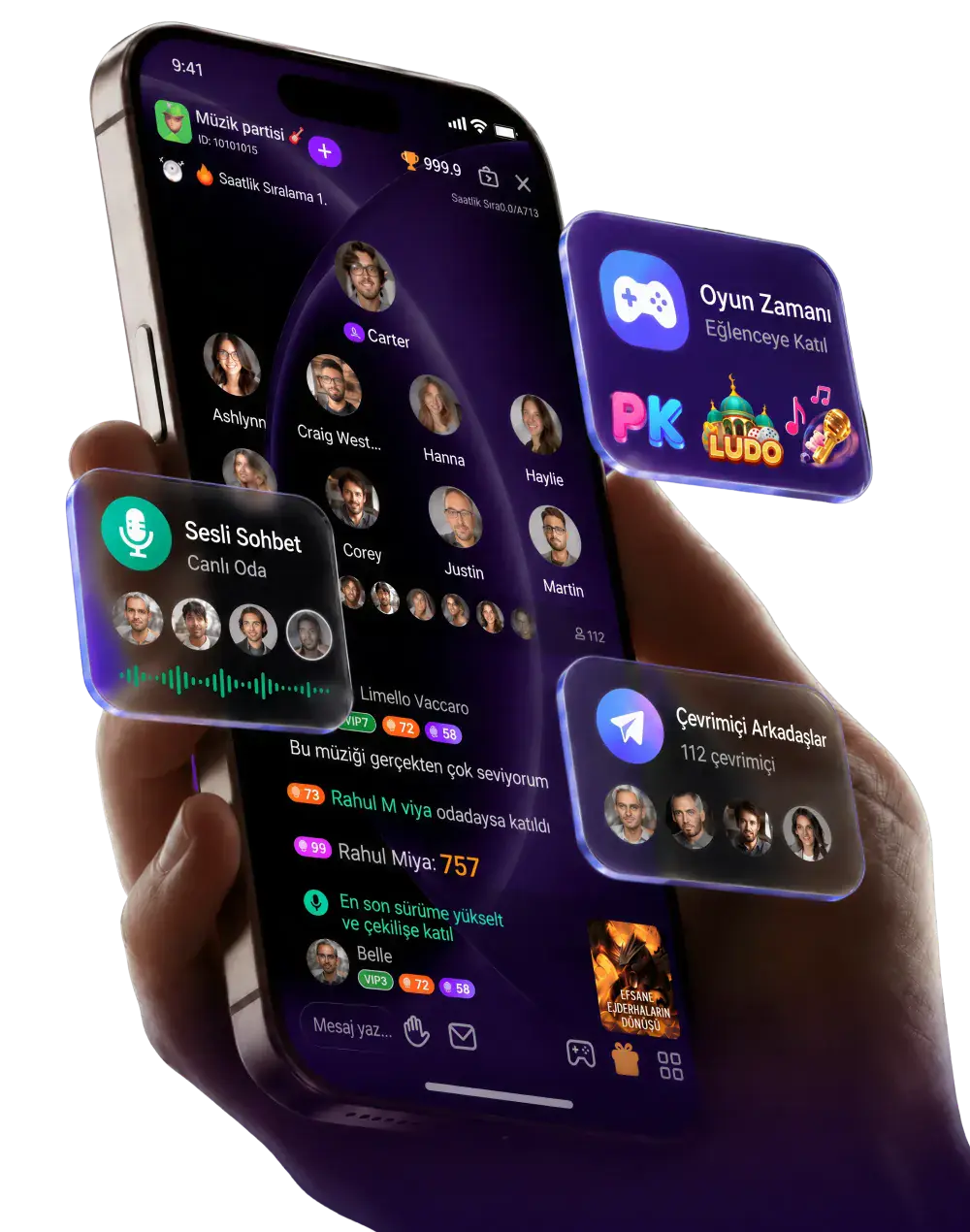 Xena voice chat app interface